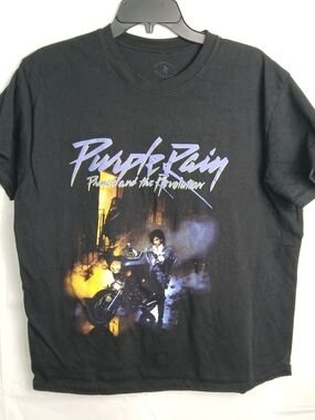Purple Rain 80's Graphic T-Shirt - Black - XL